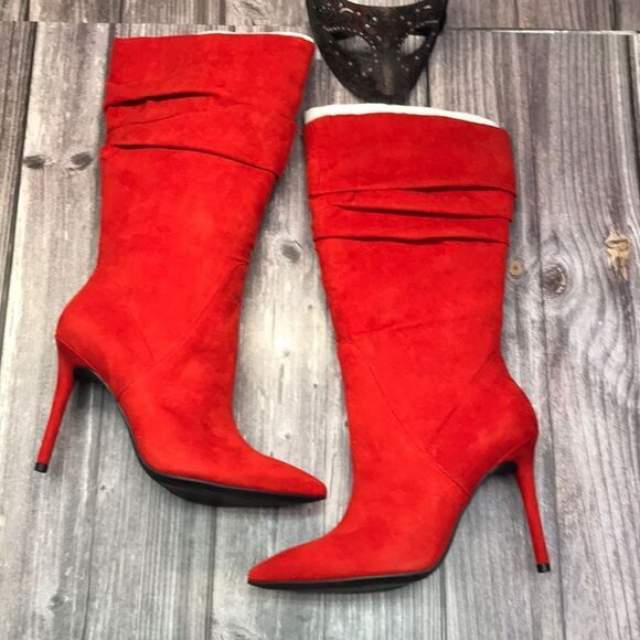 JESSICA SIMPSON Lyndy Red Slouchy Boots 8M - Picture 3 of 15